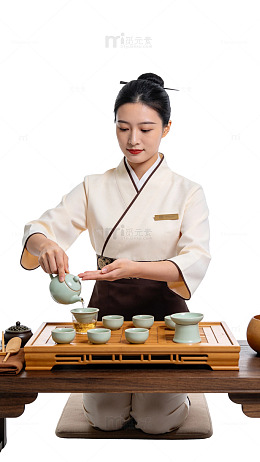 酒店服务人员茶艺师女性职业人物设计素材