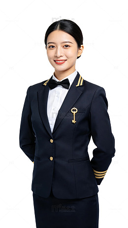 写真风空乘人员制服形象设计素材