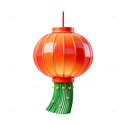 3D风格春节灯笼设计素材