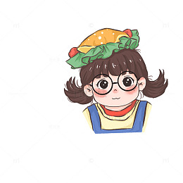 卡通风可爱女孩头像插画设计素材