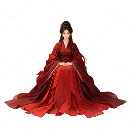 一个穿着红色嫁衣的女人