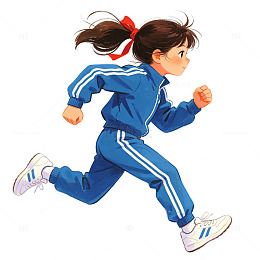 一个正在跑步的女孩