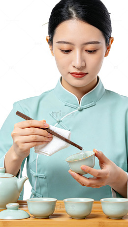 国风茶艺女子泡茶场景茶艺素材