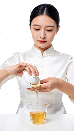 国风茶艺女子倒茶摄影素材
