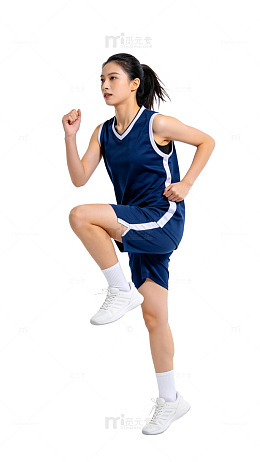 运动风篮球女孩动态姿势设计素材