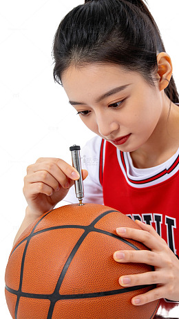 写实风篮球女孩打气设计素材