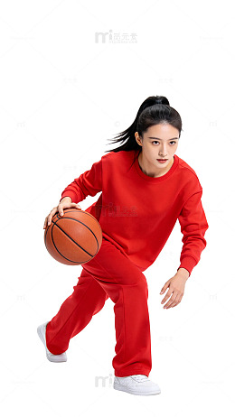 写真风篮球运动女性人物素材