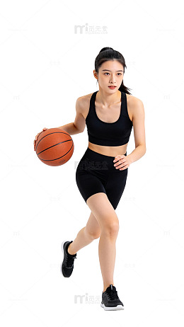 运动风篮球女孩健身写真素材