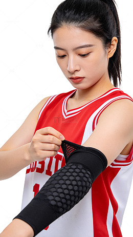 运动风篮球女孩护臂设计素材