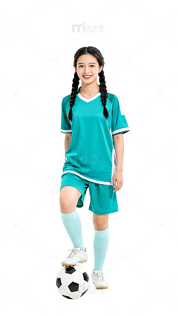 清新风女足运动员运动写真素材