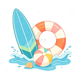 冲浪板 游泳圈 沙滩浮球