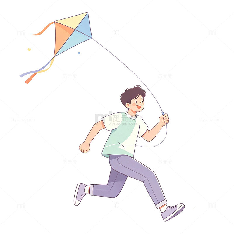 放风筝人物 风筝线
