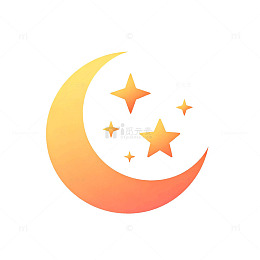 渐变风月亮星星矢量设计素材
