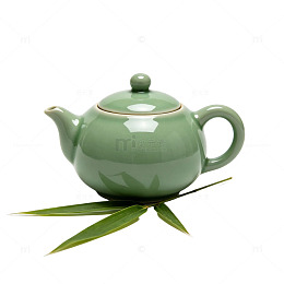 绿色陶瓷茶壶