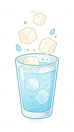 竖版水杯冰块 漂浮杯子