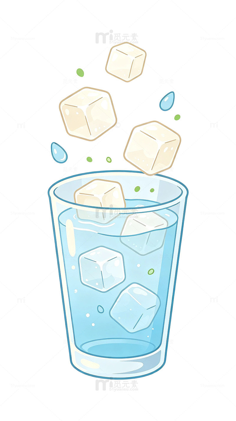 竖版水杯冰块 漂浮杯子