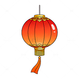 卡通风春节灯笼插画设计素材