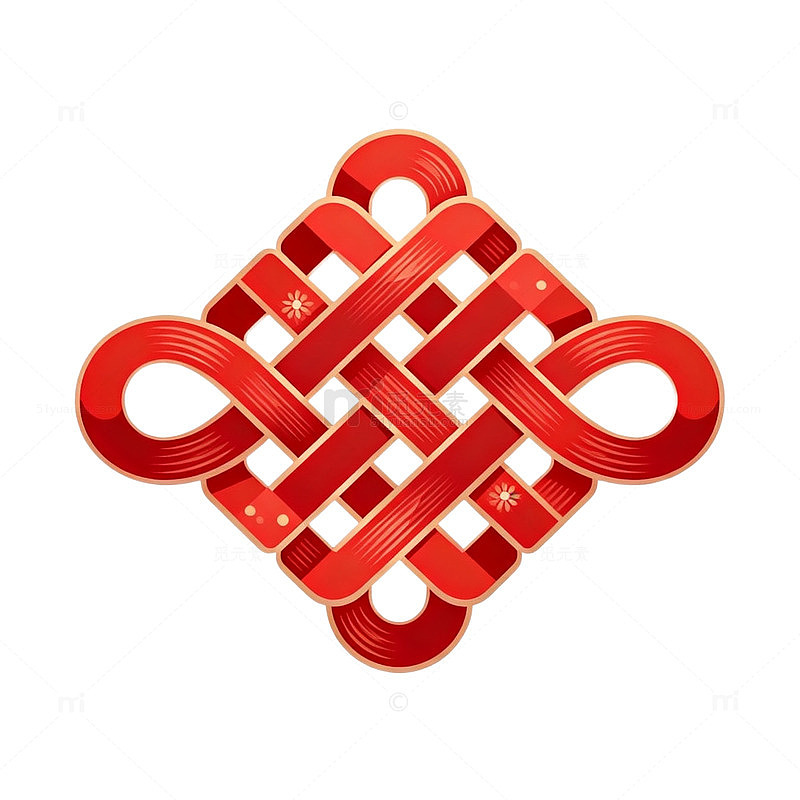 矢量风中国结红色传统纹样设计素材