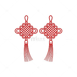 线稿风中国结传统装饰设计素材