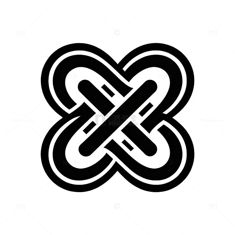 极简风无限结线条图案设计素材
