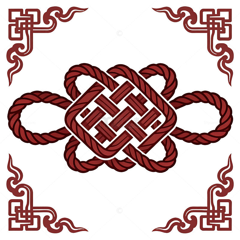 中式风格中国结图案矢量素材