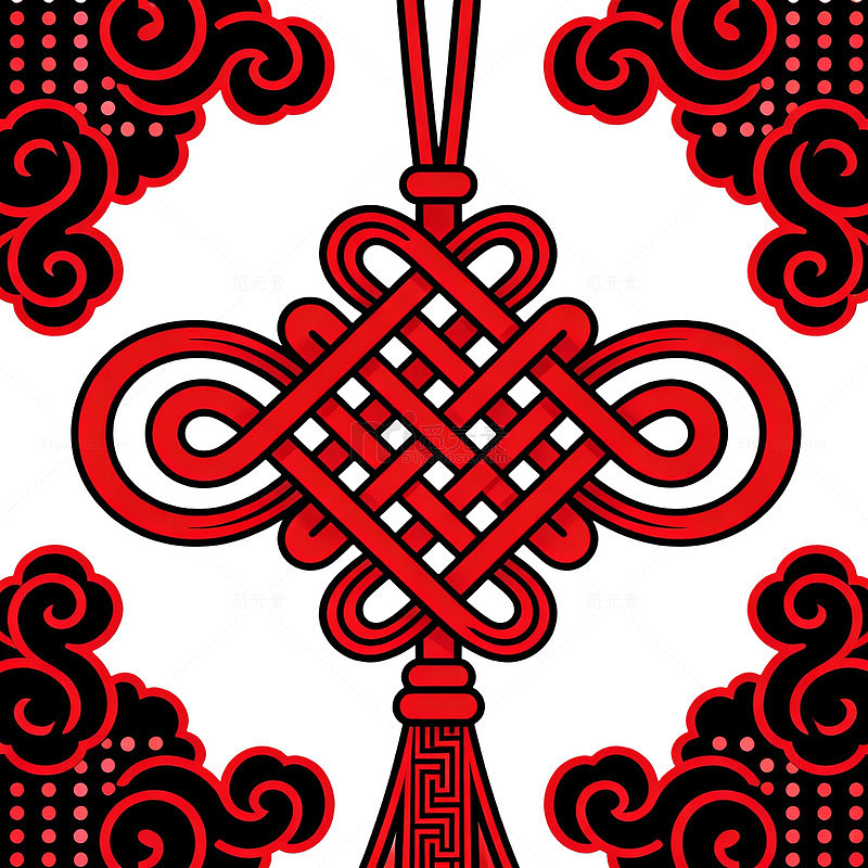 中式风格中国结装饰图案设计素材
