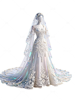 梦幻风婚纱礼服设计素材