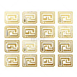复古风金色回纹图案设计素材