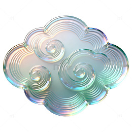 梦幻风云纹螺旋玻璃质感设计素材