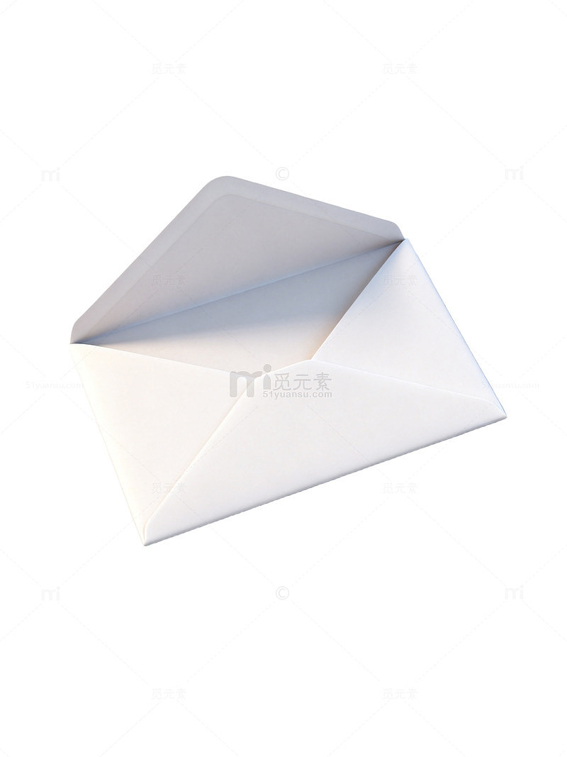 极简风白色信封3D渲染设计素材