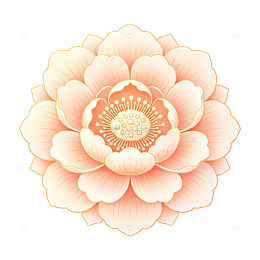 国风手绘莲花花纹