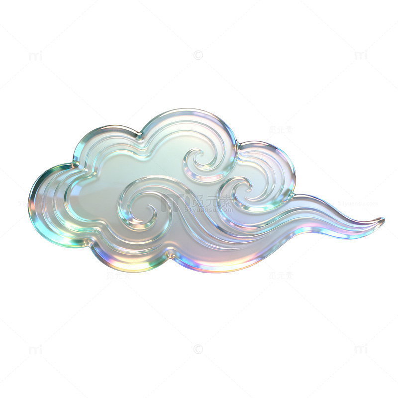 玻璃质感祥云图案设计素材