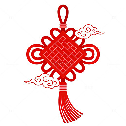 剪纸风中国结传统节日装饰设计素材