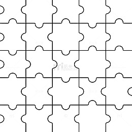 简约风拼图图案线条设计素材