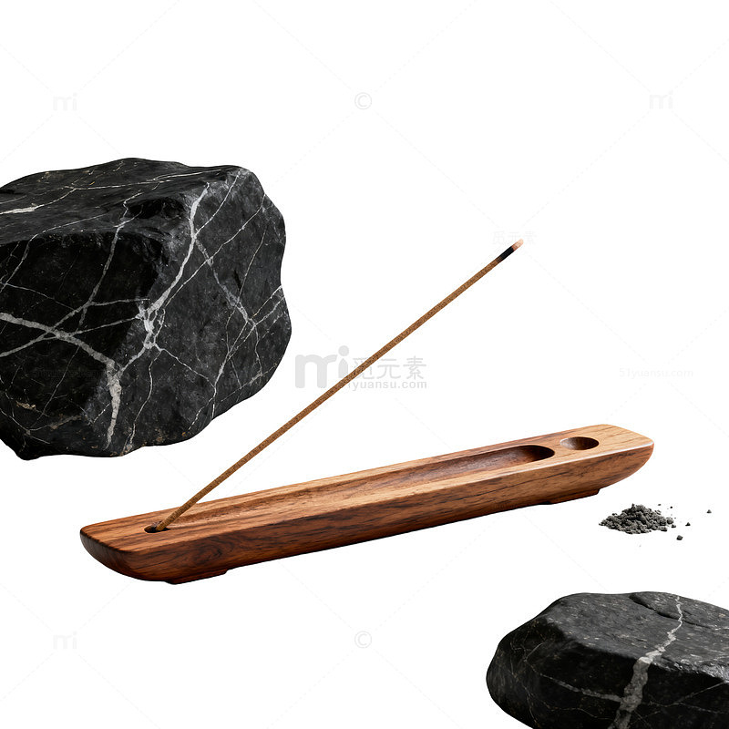 极简风香薰木质托架设计素材