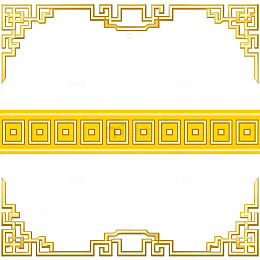 古典风金色回纹边框设计素材