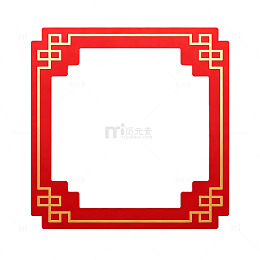 中国风红色边框传统纹样设计素材