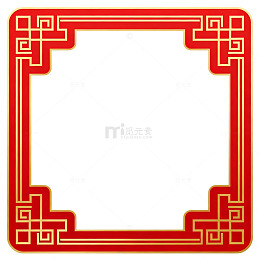 中国风红色传统边框设计素材