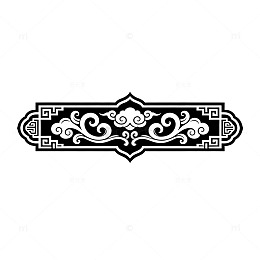 黑白风中式传统花纹装饰设计素材
