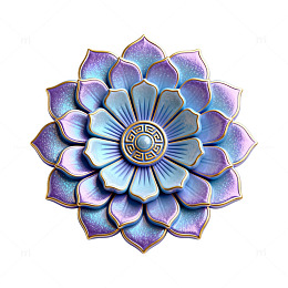金属风莲花图案装饰设计素材