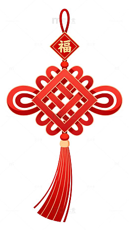 矢量风中国结福字装饰设计素材
