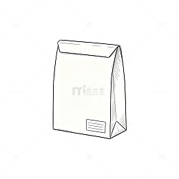 线描风简约纸袋手绘包装设计素材