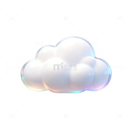 梦幻风透明云朵3D渲染设计素材