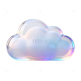 透明质感梦幻云朵3D设计素材