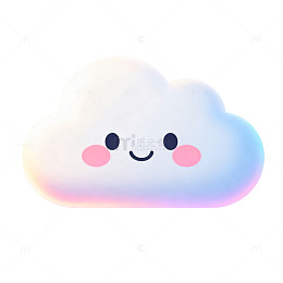卡通风格可爱云朵渐变光晕设计素材