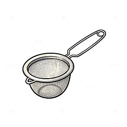 手绘风厨房用具金属筛网设计素材