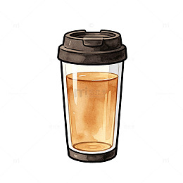 手绘风茶杯插画设计素材