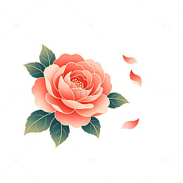 手绘风玫瑰花植物插画设计素材