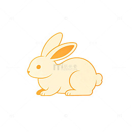 简约风可爱兔子卡通插画设计素材