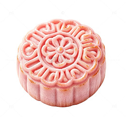 粉色樱花月饼摄影素材
